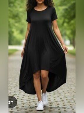 Philosophy Hi-Low Black Trapeze Dress-Sz M